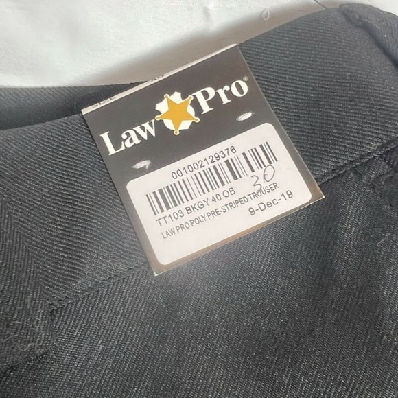 LAWPRO TT103 Men's SIZE 40 x 30 Poly Uniform Trousers Black Gray Stripe - Picture 2 of 5
